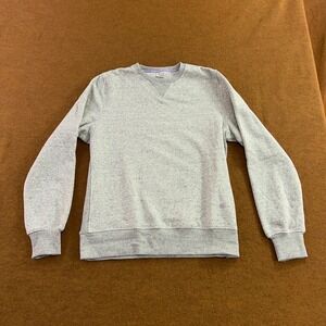 Jambys Unisex Small Gray Speckled Ribbed Side Panel Crewneck Sweatshirt New